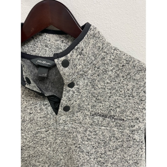 Eddie Bauer Men’s Snap Radiator Fleece Sweater Jacket light grey - Picture 4 of 6